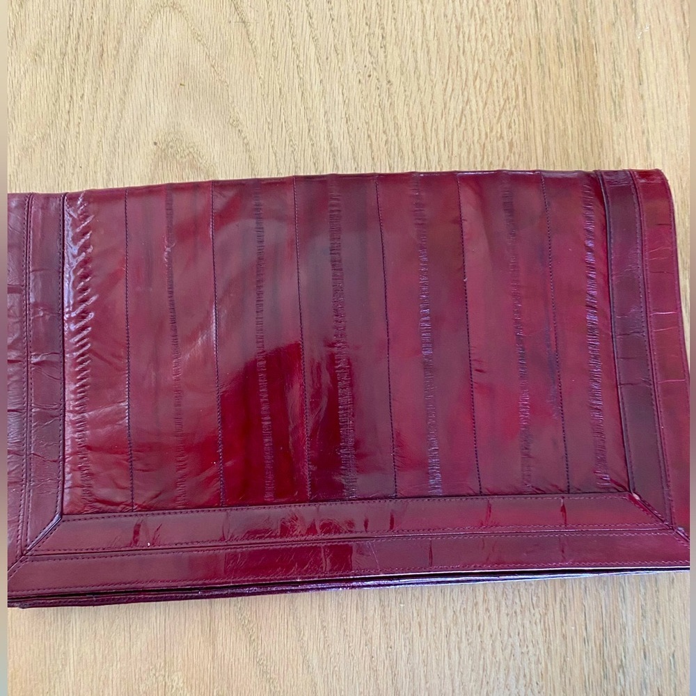 BIC Star Vintage Mid Century Eel leather bag in Burgundy